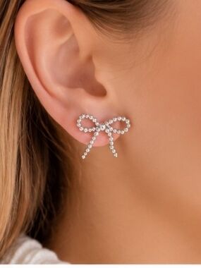 Silver Bow Earrings
